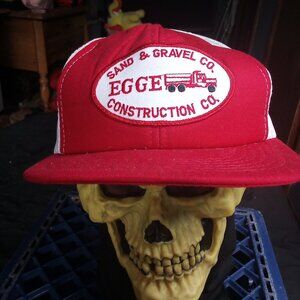 DS Vintage Egge Construction Sand & Gravel Co. Snap Trucker Hat Cap
